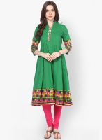 Prakhya Green Embroidered Kurtas