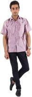 Warrior Men's Solid Casual Purple Shirt