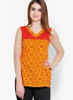 Yepme Orange Printed Kurtis