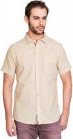 Zovi Men's Solid Casual Brown Shirt