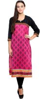 Ritzzy Embroidered Women's Straight Kurta(Pink)