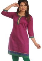 Salwar Studio Magenta Solid Kurtis