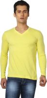 Joke Tees Solid Men's V-neck Yellow T-Shirt