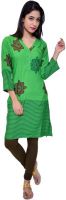 Juniper Casual Printed Women's Kurti(Green)