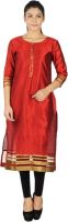 Kyishe'Z Casual, Party, Festive Solid Women's Kurti(Maroon)