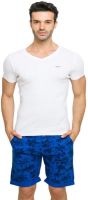 Status Quo Solid Men's V-neck White T-Shirt