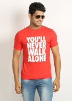 642 Stitches Printed Men's Round Neck Red T-Shirt