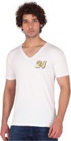 Anger Beast Printed Men's V-neck White T-Shirt
