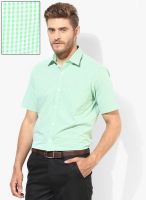 Arrow Green Checked Regular Fit Formal Shirt