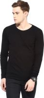 Benoit Solid Men's Round Neck Black T-Shirt