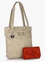 Butterflies Beige Handbag