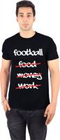 Enquotism Printed Men's Round Neck Black T-Shirt