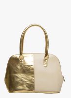 Faballey Golden/Beige Polyurethane (Pu) Handbag