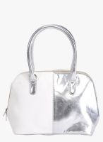 Faballey Silver Polyurethane (Pu) Handbag