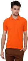Grand Bear Solid Men's Polo Neck Orange T-Shirt
