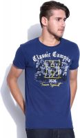 Harvard Printed Men's Round Neck Blue T-Shirt