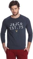 Jack & Jones Solid Men's Round Neck Dark Blue T-Shirt