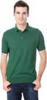 Peter England Solid Men's Polo Neck Green T-Shirt