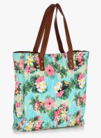 TONIQ Blue/Brown Floral Printed Handbag