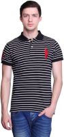 UNITED RUGBY POLO Striped Men's Polo Neck Black T-Shirt