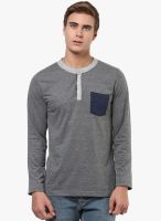 Aventura Outfitters Grey Melange Solid Henley T-Shirt