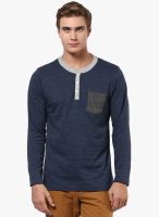 Aventura Outfitters Navy Blue Solid Henley T-Shirt