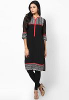 Ayaany Polyester Black Kurta