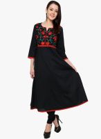 Bhama Couture Black Embroidered Kurta