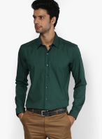 Code by Lifestyle Green Slim Fit Formal Shirt