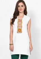 Dhwani White Embroidered Kurta