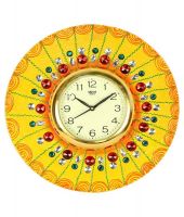 Etsibitsi Yellow Wooden Wall Clock