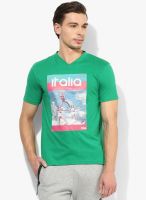 Fila Paolo Green V Neck T-Shirt