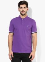 Giordano Purple Solid Polo TShirt