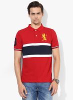 Giordano Red Striped Polo T-Shirt
