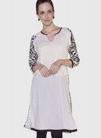 Globus White Printed Kurtis