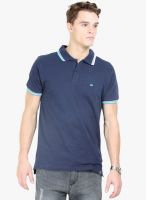 HW Blue Solid Polo T-Shirt