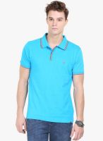 HW Blue Solid Polo T-Shirt