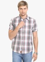 HW Brown Checked Regular Fit Casual Shirt