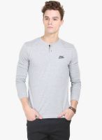 HW Grey Solid Henley T-Shirt