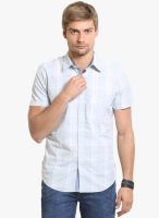 HW Light Grey Checked Slim Fit Casual Shirt