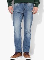 Peter England Light Blue Mid Rise Slim Fit Jeans