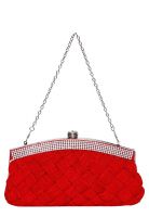 Sparkle Street Red Metal Clutch