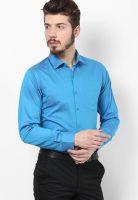 Wills Lifestyle Aqua Blue Formal Shirt