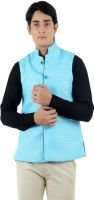 American-Elm Sleeveless Self Design Men's Jacket