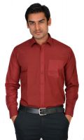 Atmosphere Men's Solid Formal Maroon Shirt