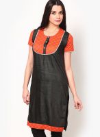 Dhwani Black Printed Kurtis