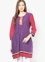 Dhwani Purple Printed Kurta