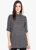 Divina Black Printed Cotton Kurti