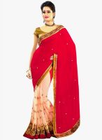 Florence Red Embroidered Saree