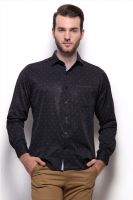Grasim Men's Solid Formal Black Shirt